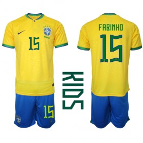 Baby Fußballbekleidung Brasilien Fabinho #15 Heimtrikot WM 2022 Kurzarm (+ kurze hosen)